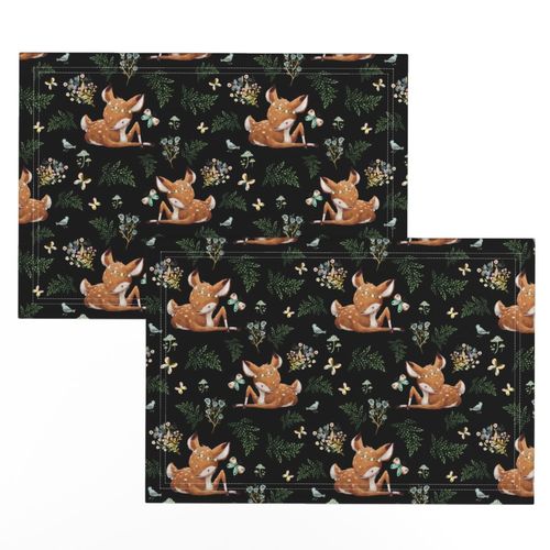 8" Boho Botanicals Deer Mix & Match 2 - Black