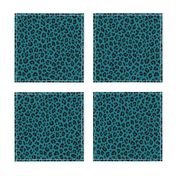 ★ LEOPARD PRINT in TEAL BLUE ★ Small Scale / Collection : Leopard spots – Punk Rock Animal Print