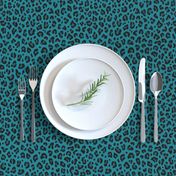 ★ LEOPARD PRINT in TEAL BLUE ★ Small Scale / Collection : Leopard spots – Punk Rock Animal Print