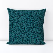 ★ LEOPARD PRINT in TEAL BLUE ★ Small Scale / Collection : Leopard spots – Punk Rock Animal Print