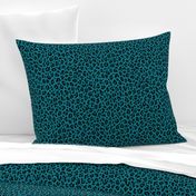 ★ LEOPARD PRINT in TEAL BLUE ★ Small Scale / Collection : Leopard spots – Punk Rock Animal Print