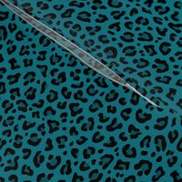 ★ LEOPARD PRINT in TEAL BLUE ★ Small Scale / Collection : Leopard spots – Punk Rock Animal Print