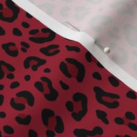 ★ LEOPARD PRINT in DEEP RED ★ Small Scale / Collection : Leopard spots – Punk Rock Animal Print