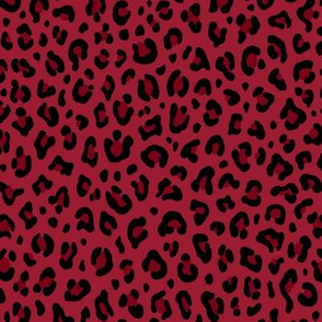 ★ LEOPARD PRINT in DEEP RED ★ Small Scale / Collection : Leopard spots – Punk Rock Animal Print