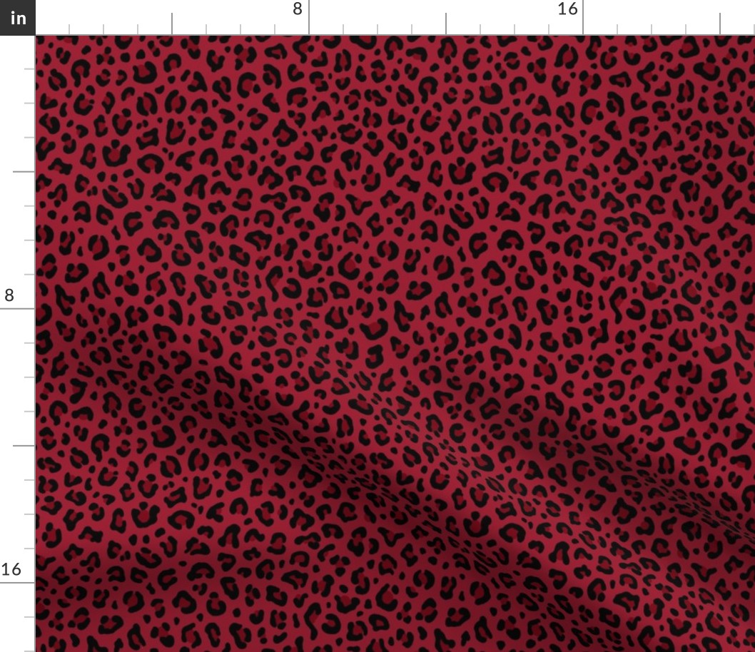 ★ LEOPARD PRINT in DEEP RED ★ Small Scale / Collection : Leopard spots – Punk Rock Animal Print