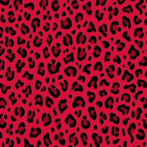 ★ LEOPARD PRINT in CHERRY RED ★ Small Scale / Collection : Leopard spots – Punk Rock Animal Print