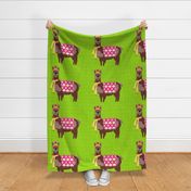 Spring Green Llama Pillow