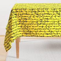 Mongolian Calligraphy on Banana Yellow // Large