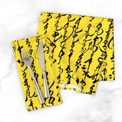 Mongolian Calligraphy on Banana Yellow // Large