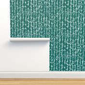 Mongolian Calligraphy on Aqua Green // Large