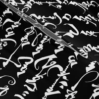 Mongolian Calligraphy on Black // Large