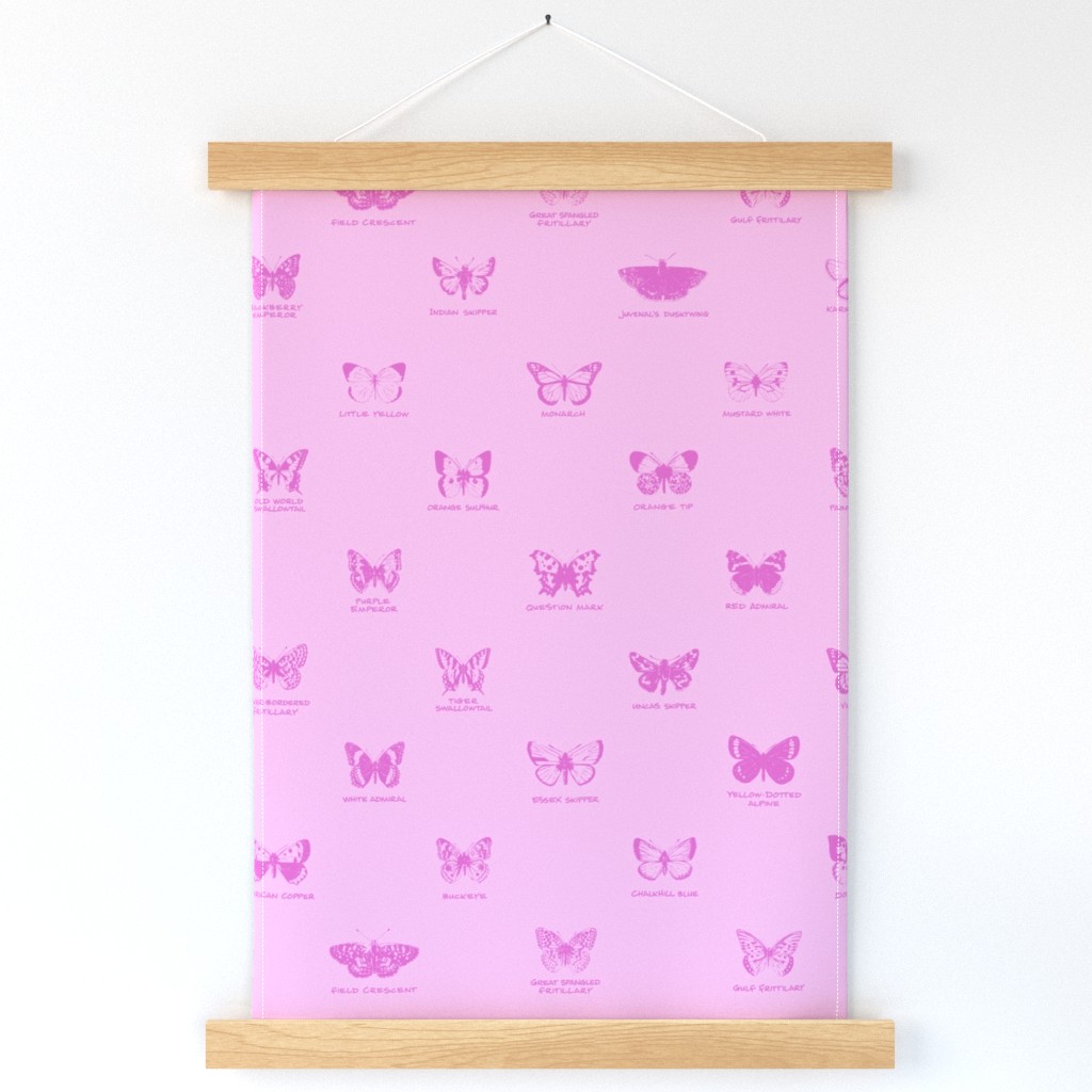 butterfly alphabet - pale pink, large