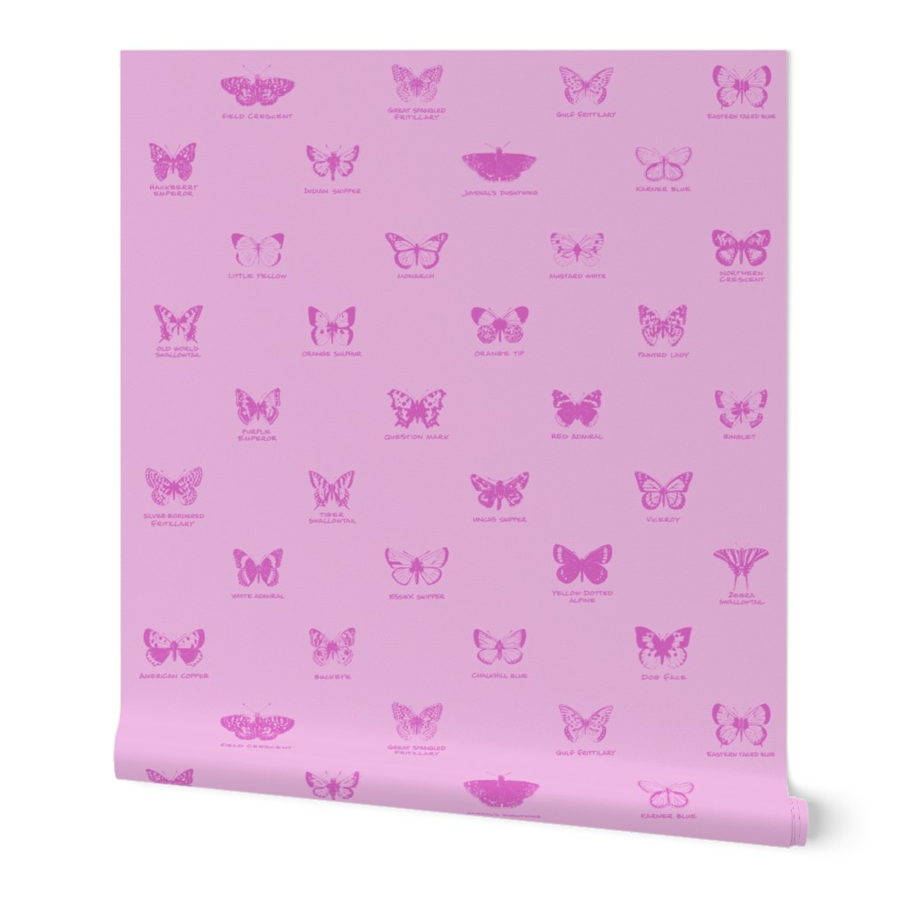 butterfly alphabet - pale pink, large