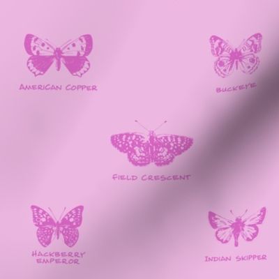 butterfly alphabet - pale pink, large