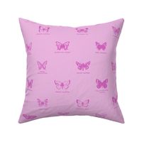 butterfly alphabet - pale pink, large