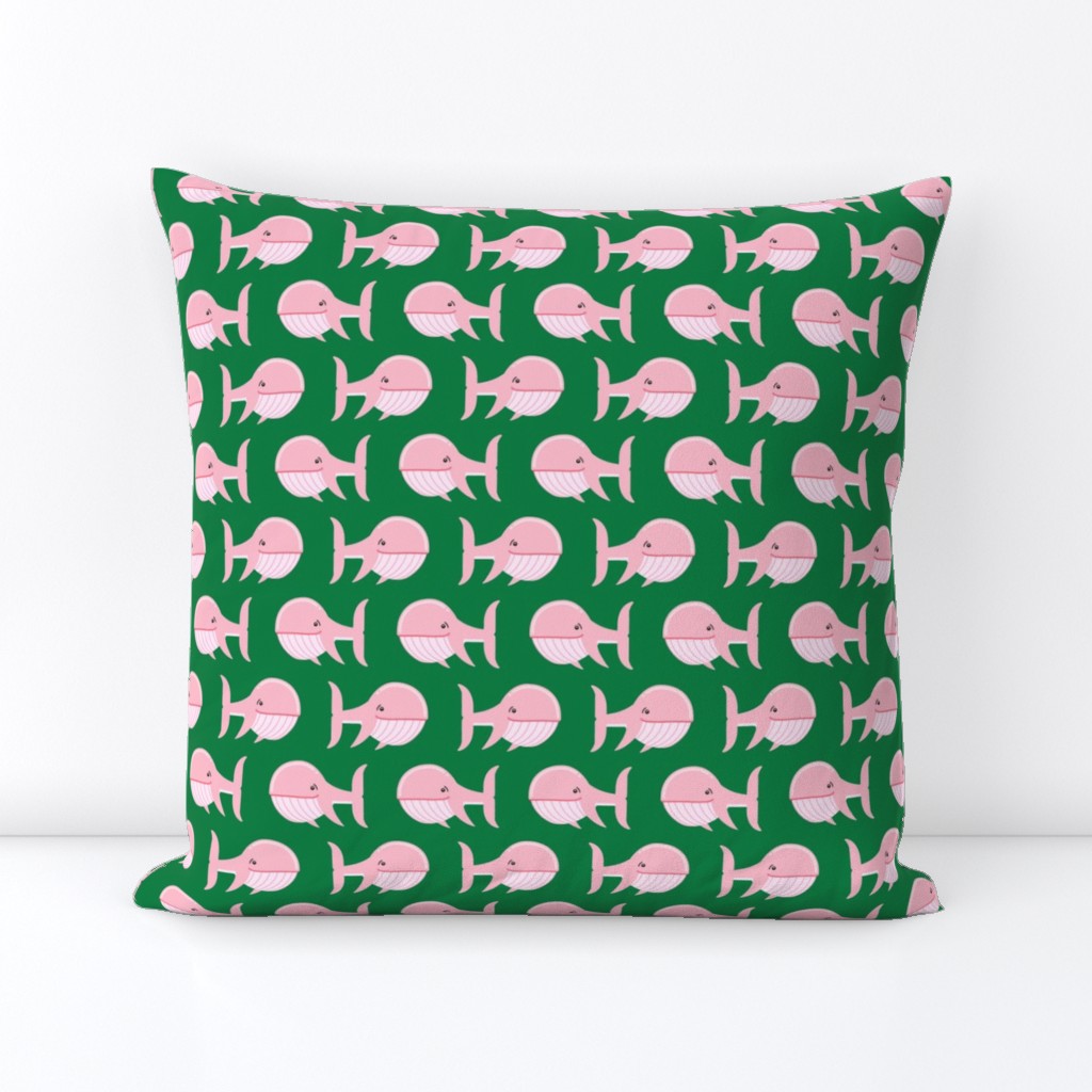 whale (pink on green)