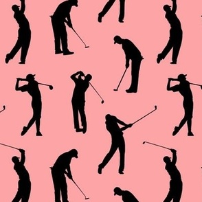 Golfers on Pink // Small