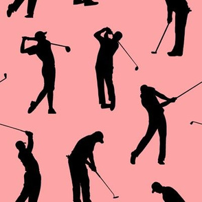 Golfers on Pink // Large