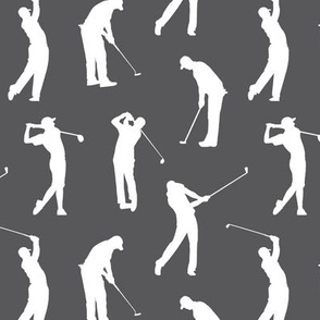 Golfers on Charcoal Grey // Small