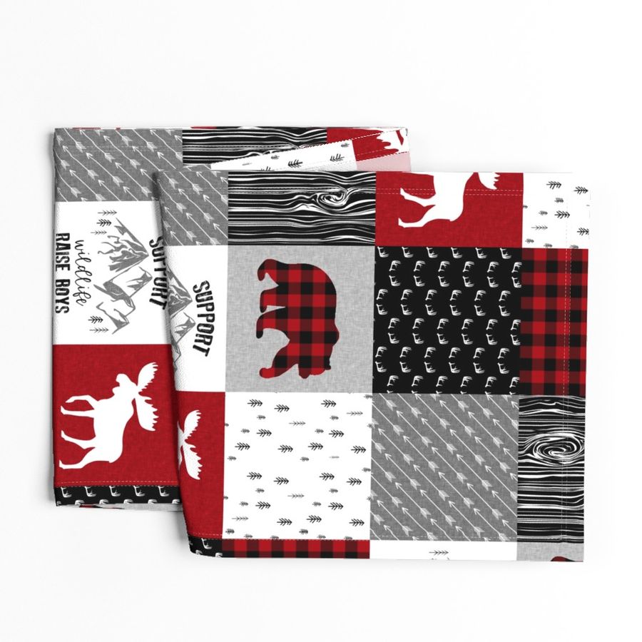 Support wildlife, raise boys - Wholecloth Cheater quilt 