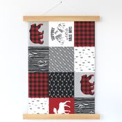 Support wildlife, Raise boys - Wholecloth Cheater quilt  - Rotated 