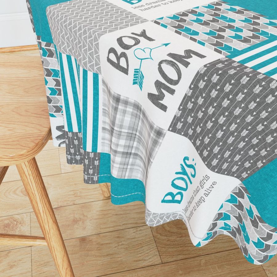 Boy Mom - Wholecloth Cheater Quilt - Rotated