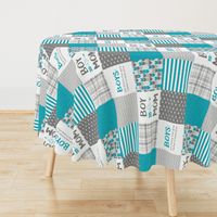 Boy Mom - Wholecloth Cheater Quilt - Rotated