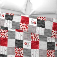 Cardinals//Angels are near - Wholecloth Cheater Quilt