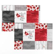 Cardinals//Angels are near - Wholecloth Cheater Quilt