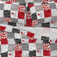 Cardinals//Angels are near - Wholecloth Cheater Quilt