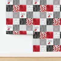 Cardinals//Angels are Near - Wholecloth Cheater Quilt - Rotated