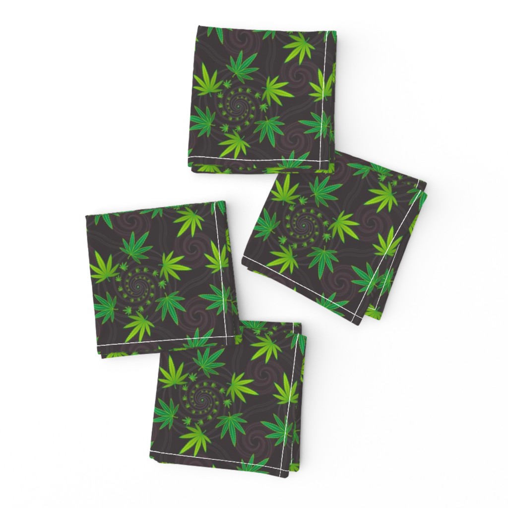 ★ SPIRALING WEED with SEED ★ Green & Dark Gray - Small Scale/ Collection : Cannabis Factory 1 – Marijuana, Ganja, Pot, Hemp and other weeds prints