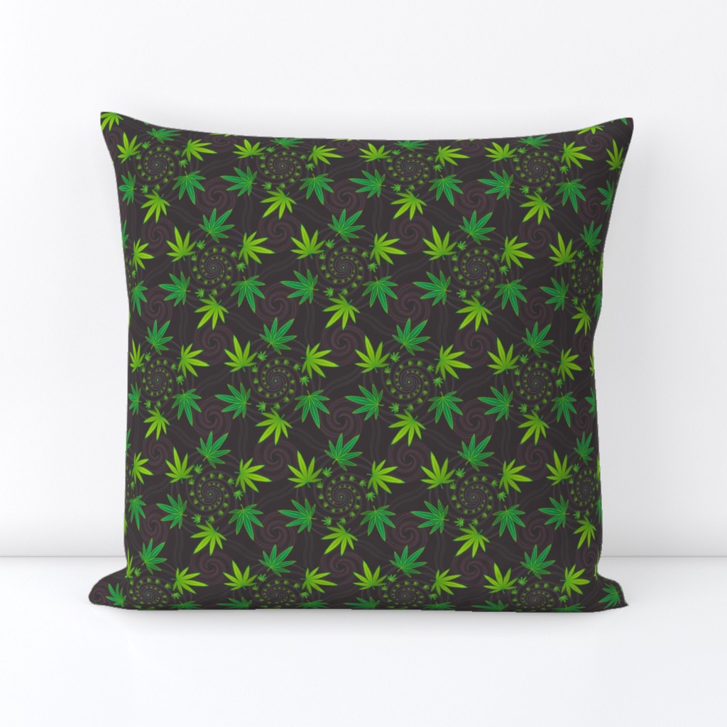 ★ SPIRALING WEED with SEED ★ Green & Dark Gray - Small Scale/ Collection : Cannabis Factory 1 – Marijuana, Ganja, Pot, Hemp and other weeds prints