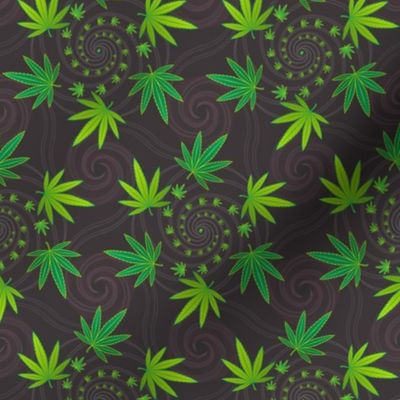 ★ SPIRALING WEED with SEED ★ Green & Dark Gray - Small Scale/ Collection : Cannabis Factory 1 – Marijuana, Ganja, Pot, Hemp and other weeds prints