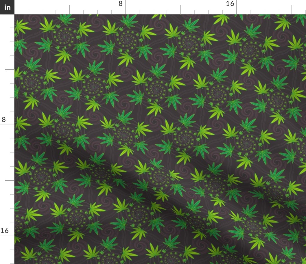 ★ SPIRALING WEED with SEED ★ Green & Dark Gray - Small Scale/ Collection : Cannabis Factory 1 – Marijuana, Ganja, Pot, Hemp and other weeds prints