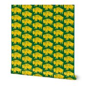 Bison Print - OFFICIAL Green & Gold (3.86 Inches)