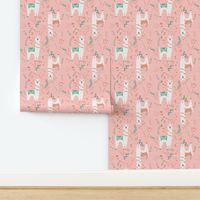 Lovely Llamas on Pink