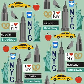 nyc tourist travel usa new york city fabric mint