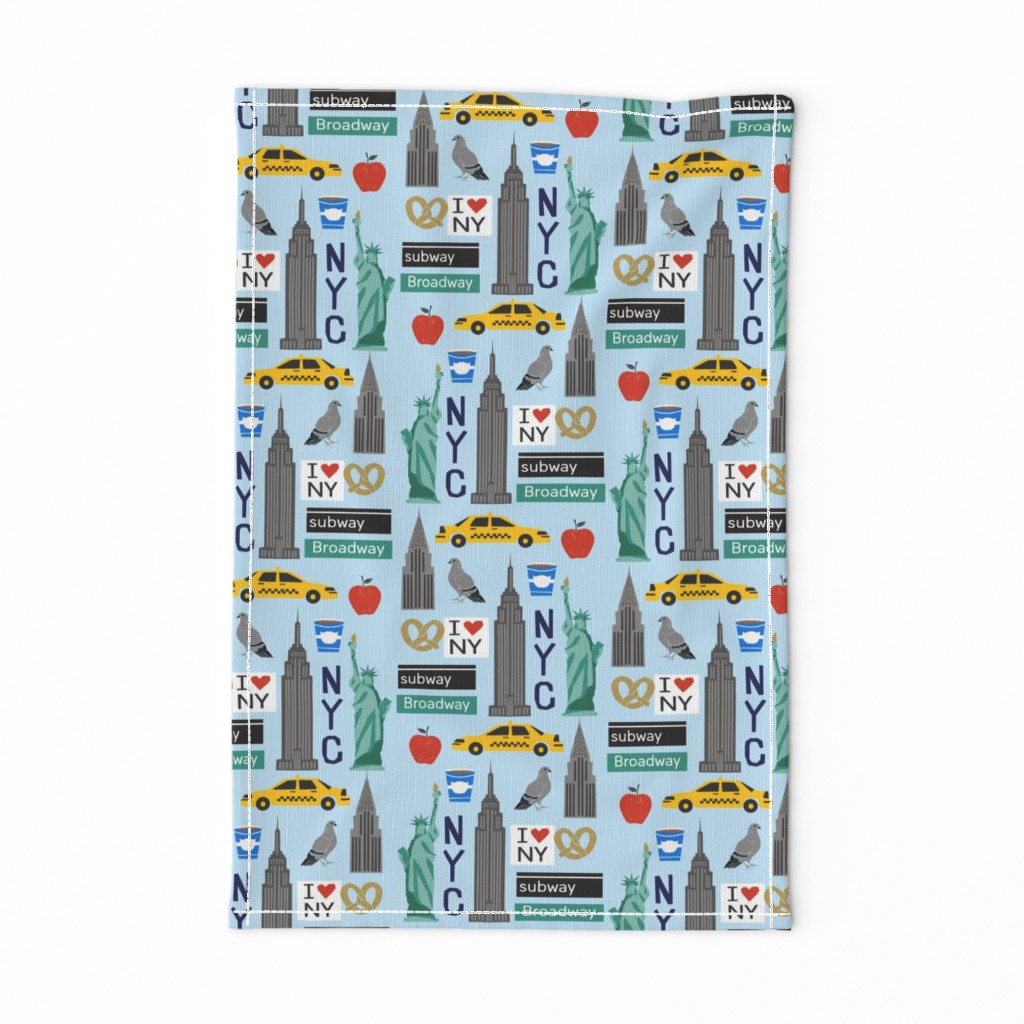 nyc tourist travel usa new york city fabric blue