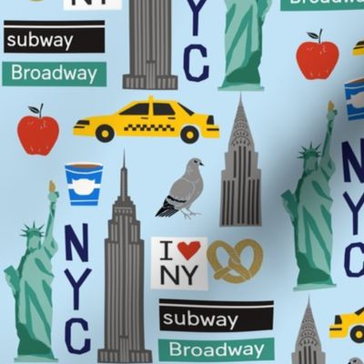 nyc tourist travel usa new york city fabric blue