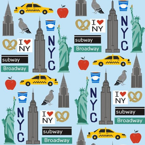 nyc tourist travel usa new york city fabric blue