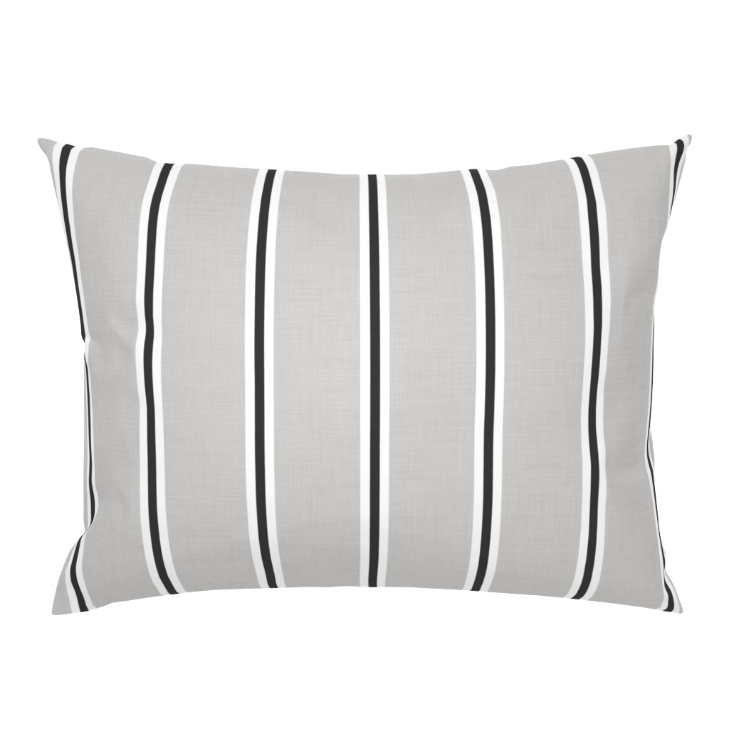 French gray striped linen farmhouse stripe