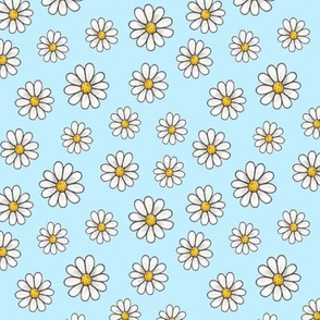Summer Daisies on pale blue - small scale