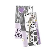 Little Lady//Love you till the cows come home - Wholecloth Cheater Quilt - Purple