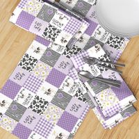 3 Inch Little Lady//Love you till the cows come home - wholecloth cheater quilt - Purple - Rotated