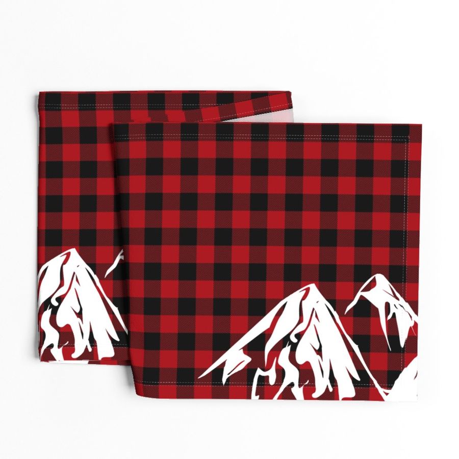 Love you to the mountains and back//Red Buffalo Plaid - 1 yard layout