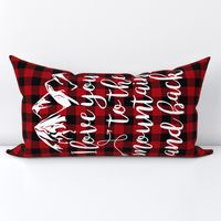 Love you to the mountains and back//Red buffalo plaid - Minky Fat Quarter 