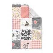 Little Lady//Love you till the cows come home - wholecloth cheater quilt - rotated