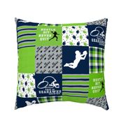 Football//Hustle Hit Never Quit - Seahawk Colors - Wholecloth Cheater Quilt