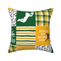 Football//Hustle Hit Never Quit - Packers - Wholecloth Cheater Quilt